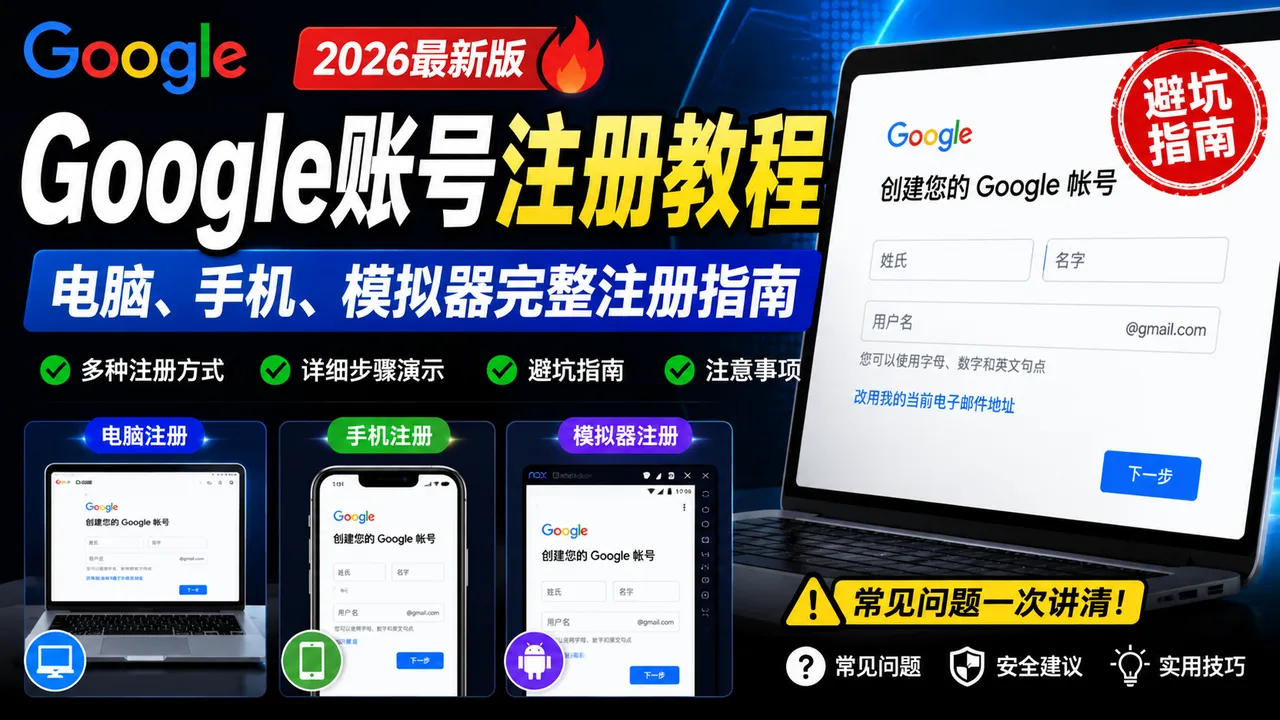 2026最新谷歌注册教程 避坑指南